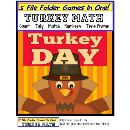 Turkey Day File Folder Games (5 Games in one!)